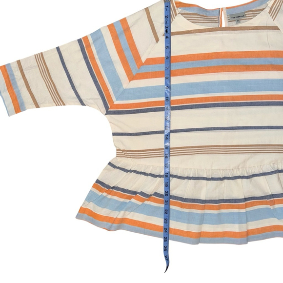 Anthropologie The Odells Sabbia Peplum Top Size M - White, Orange - Picture 9 of 11